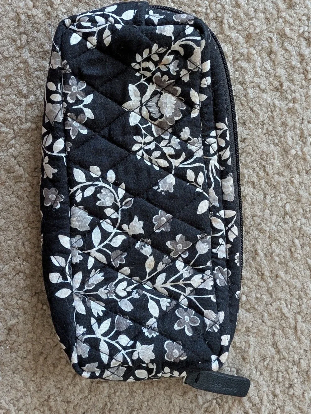 Vera Bradley quilted cosmetic bag in the retired Chandelier Noir Pattern